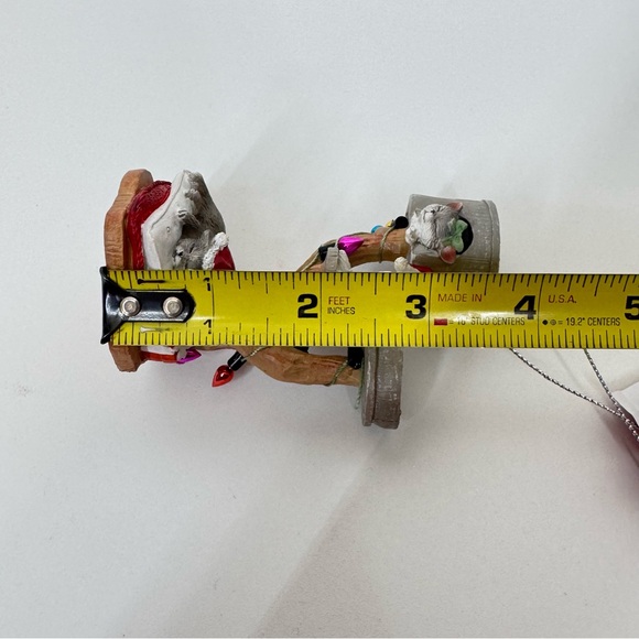 Cat Tower Christmas Tree Ornament 3 Gray & White Sleeping Colored Bulb Tiered - Picture 12 of 13